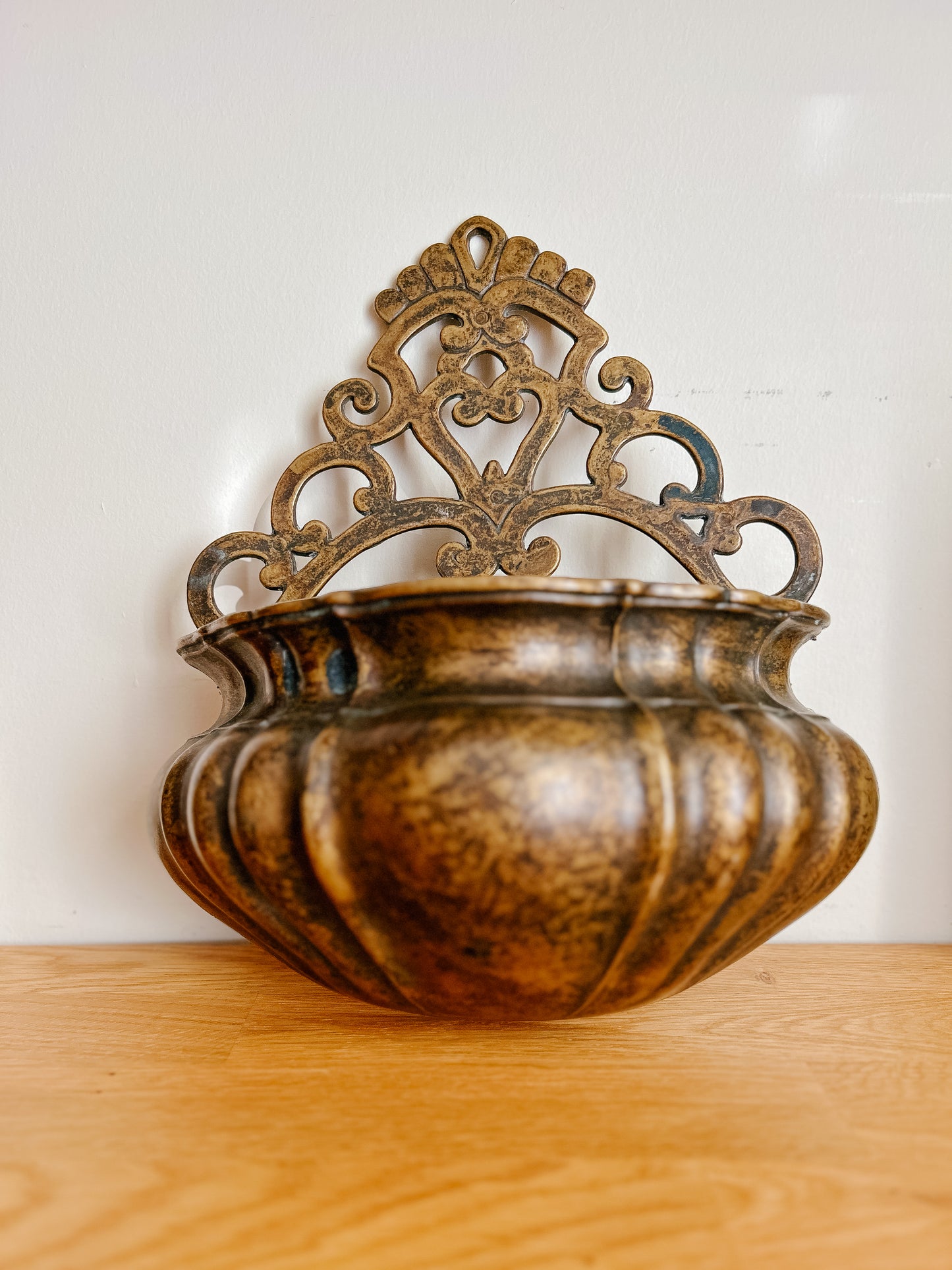 Italian Brass Wall Planter